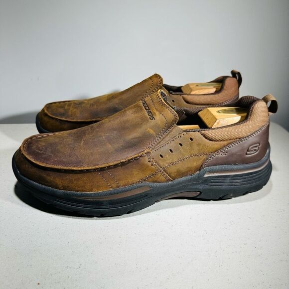Skechers Expended Seveno Men Size 10,5 Brown Shoes Slip On Casual Relaxed Fit - Picture 4 of 7